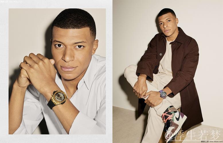 姆巴佩社交媒体展示宇舶表拍摄宣传照：蓝色腕表搭配粉色上衣